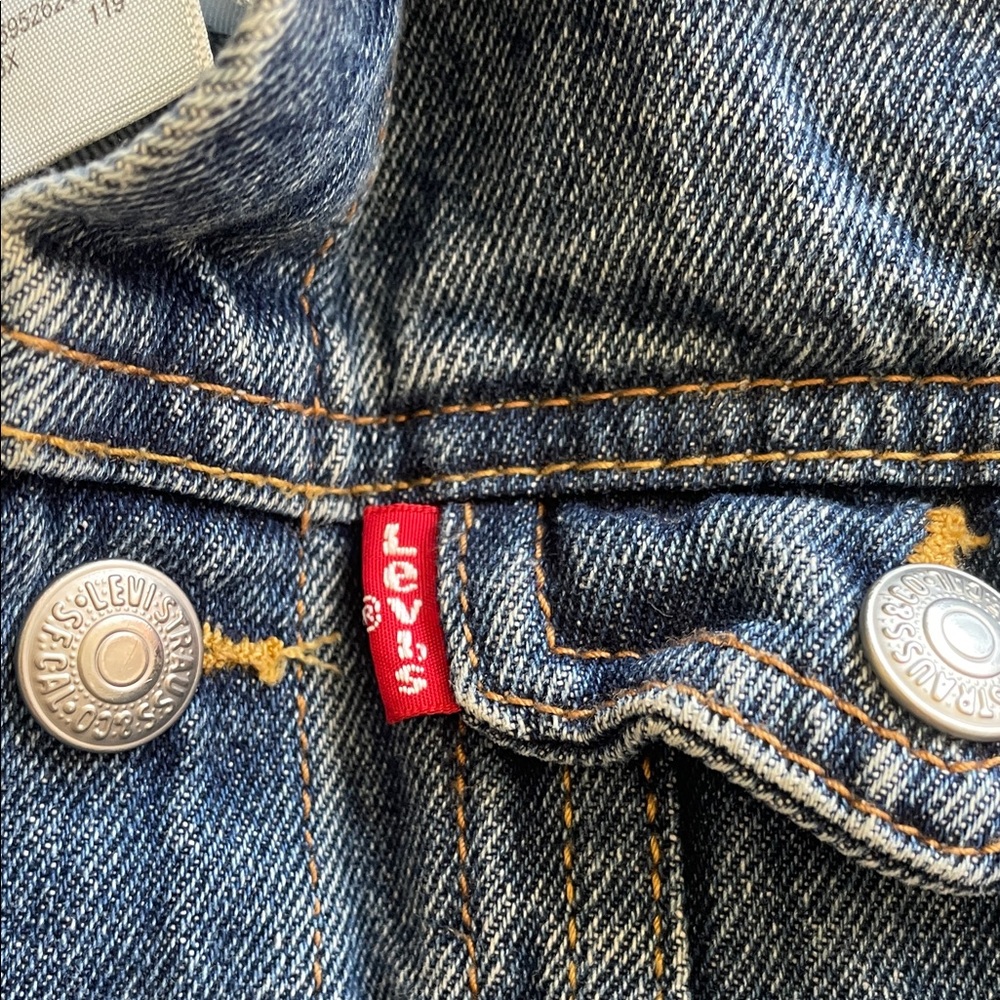Levi's Kids Toddler Dark Blue Denim Trucker Jacket 3T - Picture 4 of 5